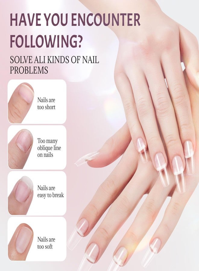 رانروز مجموعة أظافر صناعية من رانروز، ٥٠٤ قطعة، أطراف أظافر فرنسية ناعمة من الجل الشفاف، ١٢ مقاسًا، طقم أظافر أكريليك نصف تغطية، مع علبة، مناسبة لصالونات التجميل والاستخدام المنزلي. - Image 5